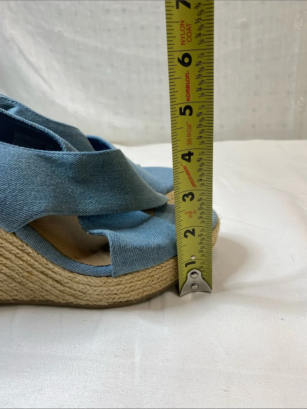 American Eagle Outfitters Denim Blue Espadrille Wedge Sandals Size 7.5
